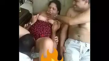 Indian Aunty?s Hot Threesome Sex